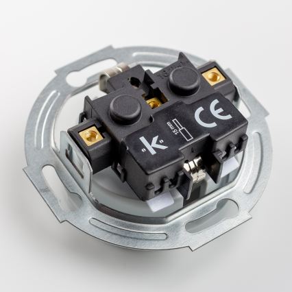 Kliklap - Retro yksinapainen kytkin nro 1 ja SCHUKO-pistorasia 230 V, harmaa kehys