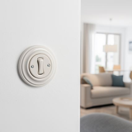 Kliklap – retrotyylinen kehystetty painike, beige