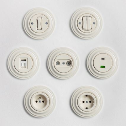 Kliklap – retrotyylinen kehystetty painike, beige