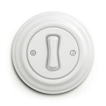 Kliklap - Retrotyylinen painike kehyksellä, lumivalkoinen