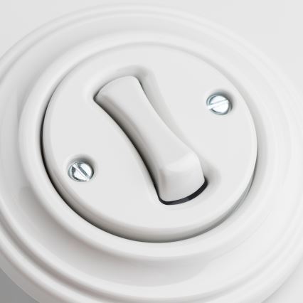 Kliklap - Retrotyylinen painike kehyksellä, lumivalkoinen