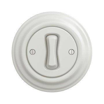 Kliklap - retrotyylinen portaiden valokatkaisin, kehys nro 6, keramiikkavalkoinen