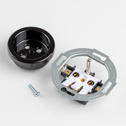 Kliklap - Tupla retro-pistorasia kotikäyttöön, kehys nro 1, musta