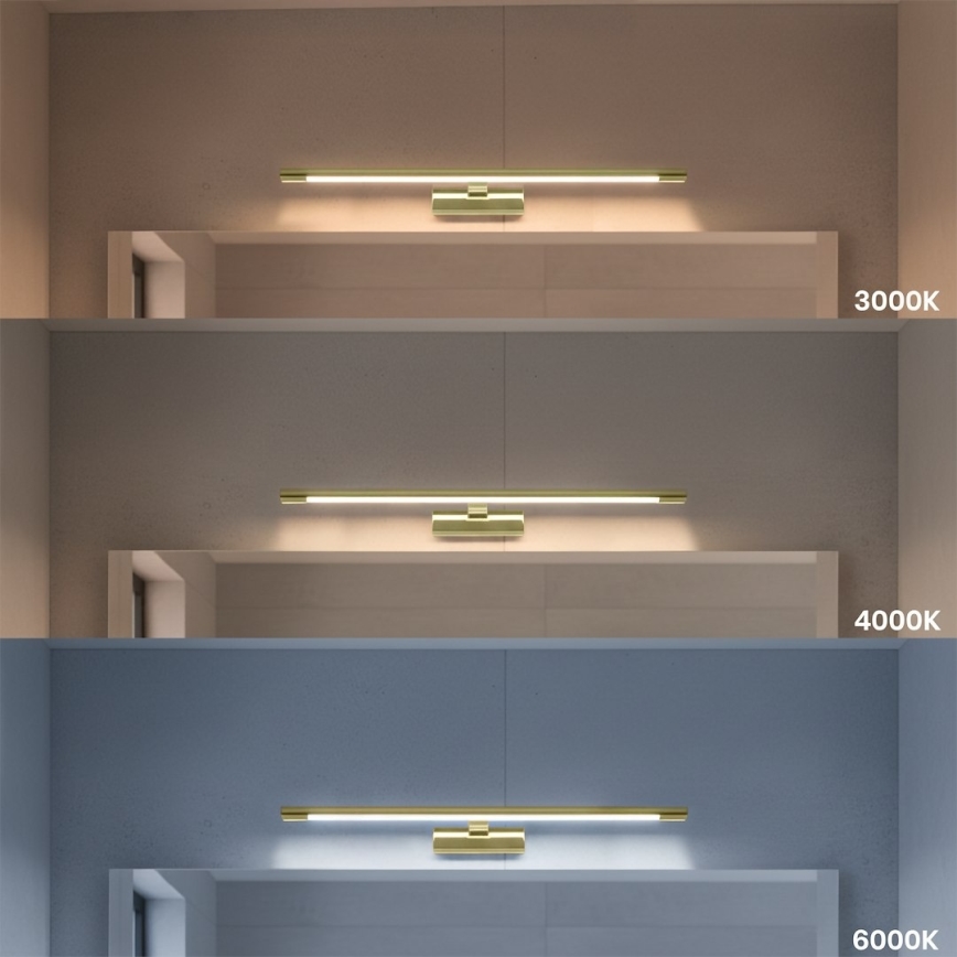 LED-kylpyhuoneen peilivalaisin KLIMT LED/12W/230V 3000/4000/6000K 60 cm IP44 kulta