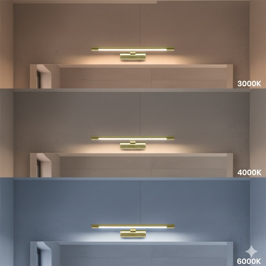 LED Kylpyhuoneen peilivalaisin KLIMT LED/8W/230V 3000/4000/6000K 40 cm IP44 kultainen