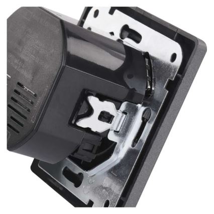 Kodin pistorasia USB-A+USB-C FRENCH 250V/16A antrasiitti