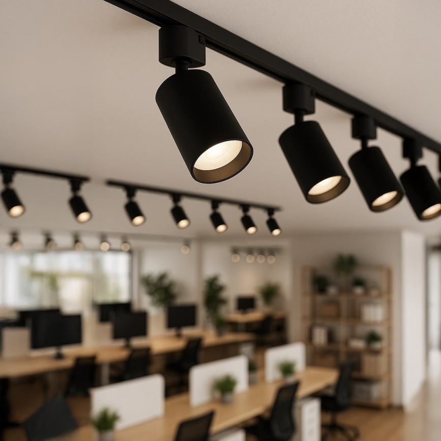 Kohdevalaisin 1-vaiheiseen kiskojärjestelmään TIGER 1xGU10/10W/230V musta