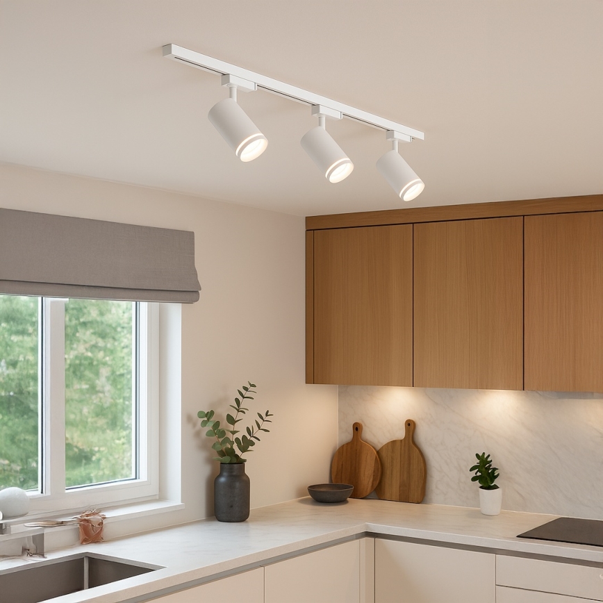 Kohdevalaisin 1-vaiheiseen PIPE-kiskojärjestelmään 1xGU10/10W/230V valkoinen