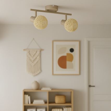 Kohdevalaisin DEX 2xE14/10W/230V beige/kerma