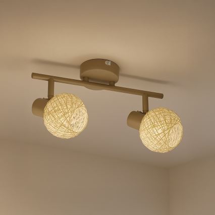 Kohdevalaisin DEX 2xE14/10W/230V beige/kerma