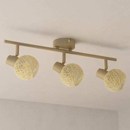 Kohdevalaisin DEX 3xE14/10W/230V beige/kerma