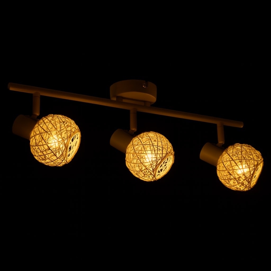 Kohdevalaisin DEX 3xE14/10W/230V beige/kerma