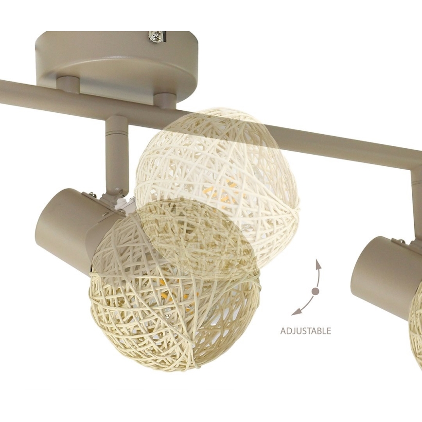 Kohdevalaisin DEX 3xE14/10W/230V beige/kerma