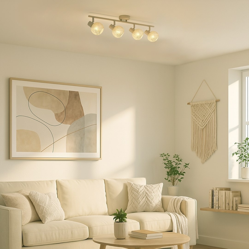 Kohdevalaisin DEX 4xE14/10W/230V beige/kerma