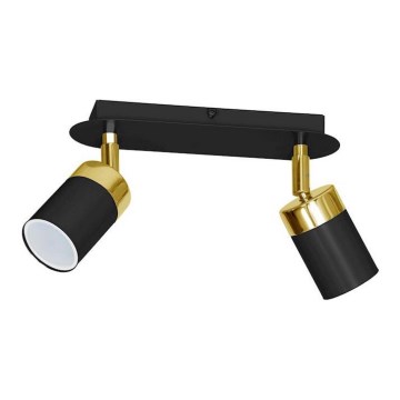 Kohdevalaisin JOKER 2xGU10/25W/230V musta/kultainen