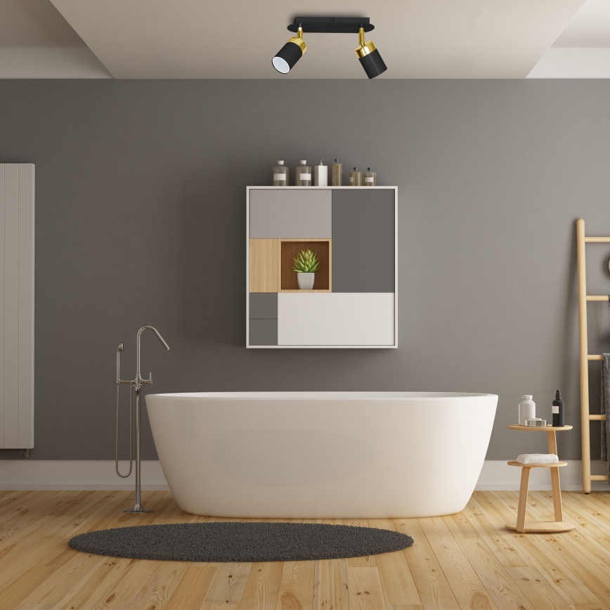 Kohdevalaisin JOKER 2xGU10/25W/230V musta/kultainen