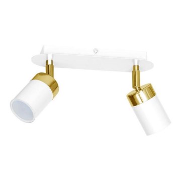 Kohdevalaisin JOKER 2xGU10/25W/230V valkoinen/kulta