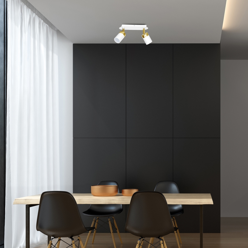 Kohdevalaisin JOKER 2xGU10/25W/230V valkoinen/kulta