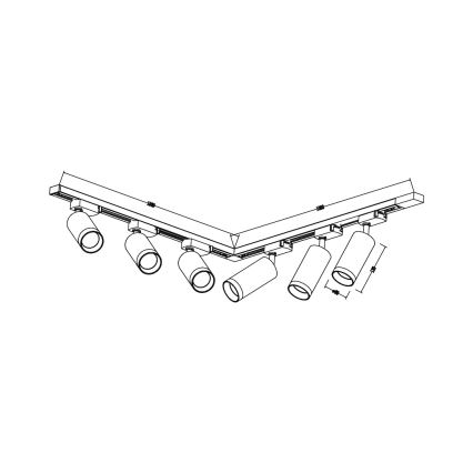 Kohdevalaisin kiskojärjestelmään MICA 6xGU10/10W/230V valkoinen/mattakromi