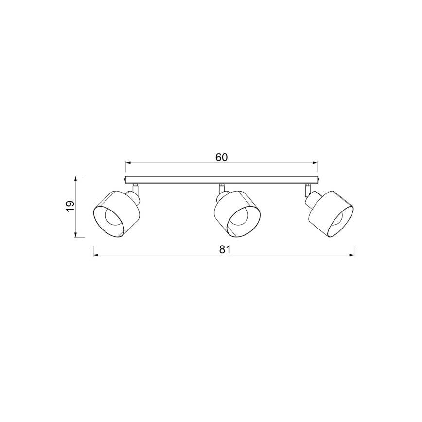 Kohdevalaisin PARKLA 3xE27/15W/230V musta