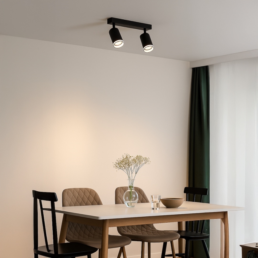 Kohdevalaisin PIPE 2xGU10/10W/230V musta