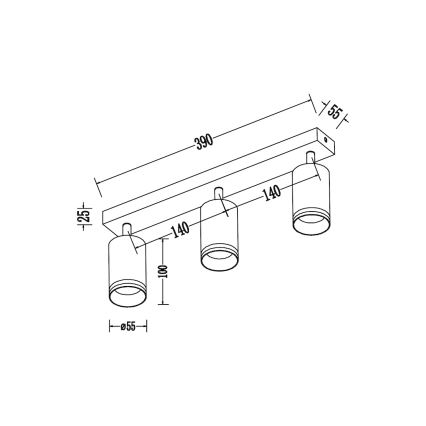 Kohdevalaisin PIPE 3xGU10/10W/230V valkoinen