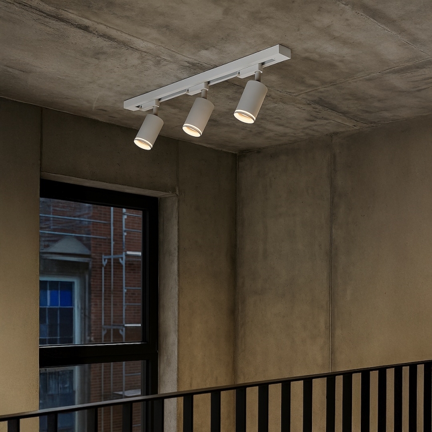 Kohdevalaisin PIPE-kiskojärjestelmään 3xGU10/10W/230V, valkoinen