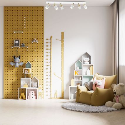 Kohdevalaisin RENO 6xGU10 / 60W / 230V valkoinen / kultainen