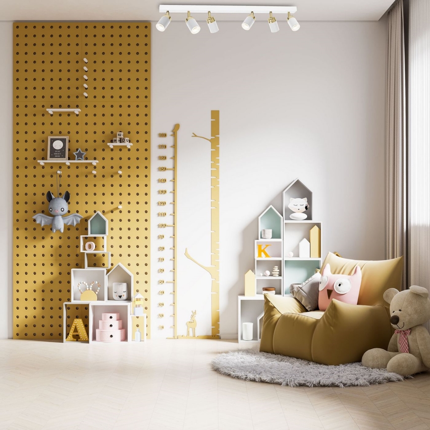 Kohdevalaisin RENO 6xGU10 / 60W / 230V valkoinen / kultainen