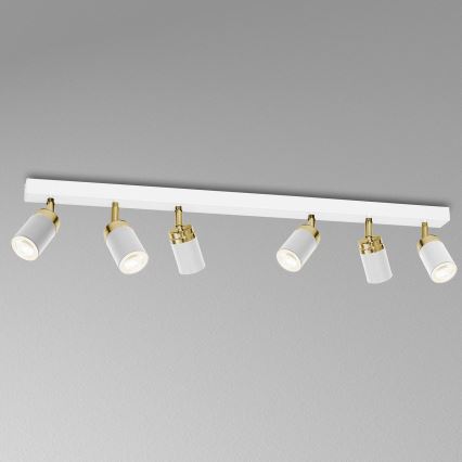 Kohdevalaisin RENO 6xGU10 / 60W / 230V valkoinen / kultainen