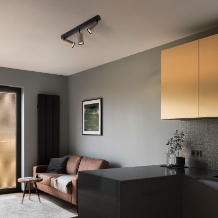 Kohdevalaisin TUNE 3xGU10/10W/230V musta/ruskea