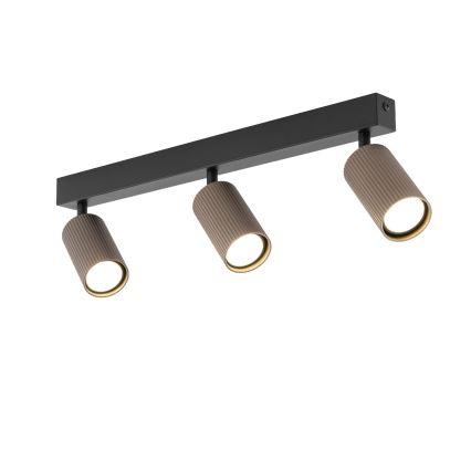 Kohdevalaisin TUNE 3xGU10/10W/230V musta/ruskea