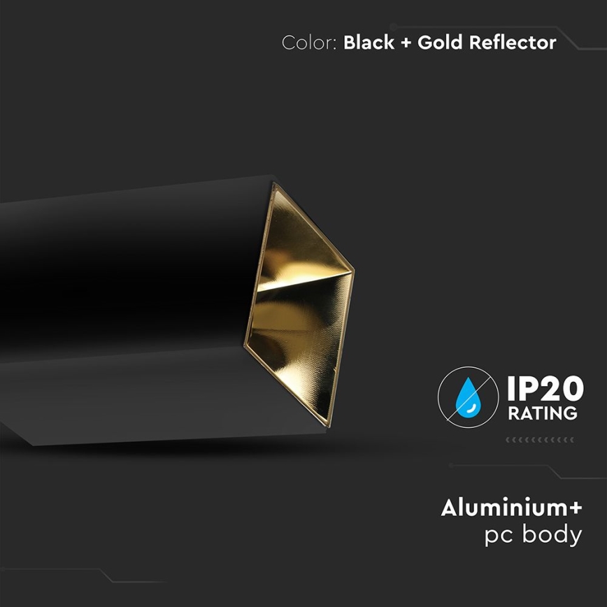 Kohdevalo 1xGU10/35W/230V musta/kulta