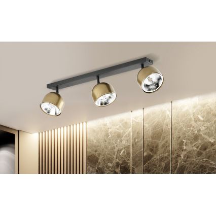 Kohdevalo ALTEA 3xAR111 GU10/50W/230V kulta/musta