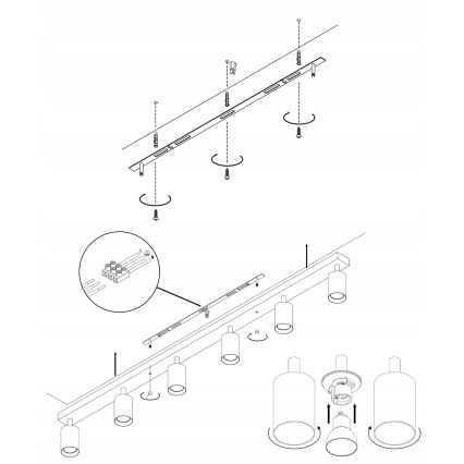 Kohdevalo ANGIE 6xGU10/35W/230V valkoinen