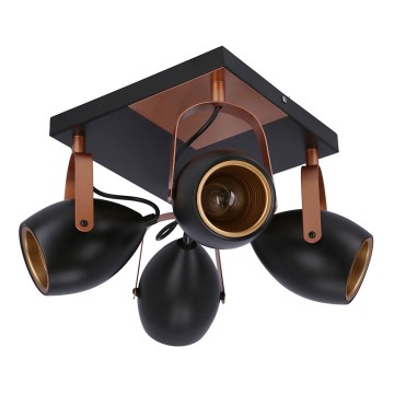 Kohdevalo ANICA 4xE14/40W/230V musta/kupari