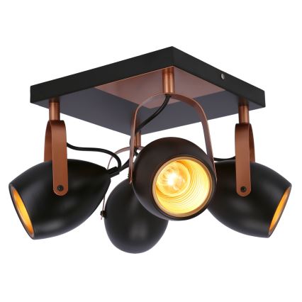 Kohdevalo ANICA 4xE14/40W/230V musta/kupari