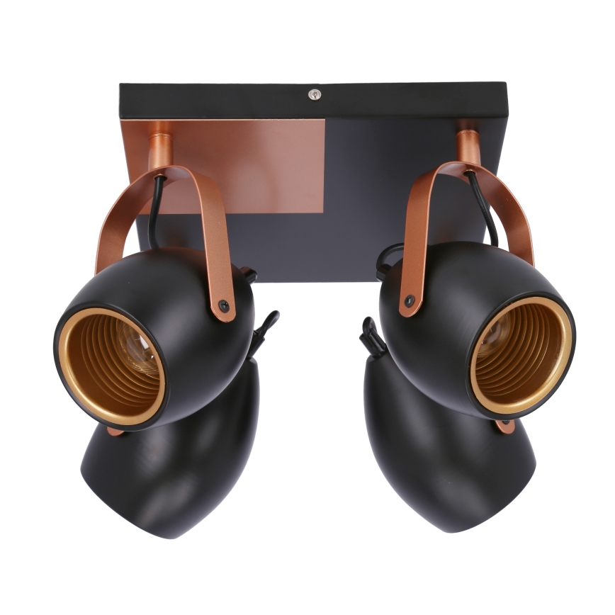 Kohdevalo ANICA 4xE14/40W/230V musta/kupari