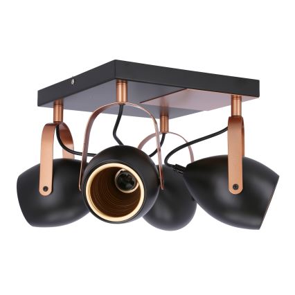 Kohdevalo ANICA 4xE14/40W/230V musta/kupari