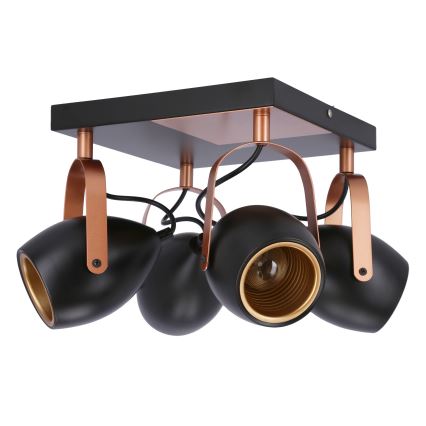 Kohdevalo ANICA 4xE14/40W/230V musta/kupari