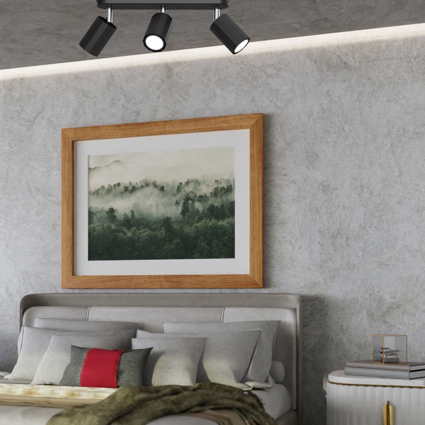 Kohdevalo BELLO 3xGU10/8W/230V musta