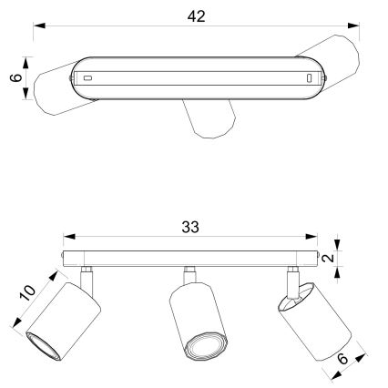 Kohdevalo BELLO 3xGU10/8W/230V valkoinen
