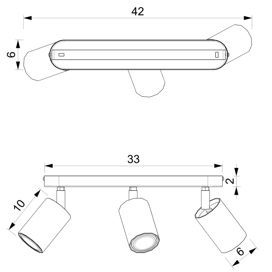 Kohdevalo BELLO 3xGU10/8W/230V valkoinen