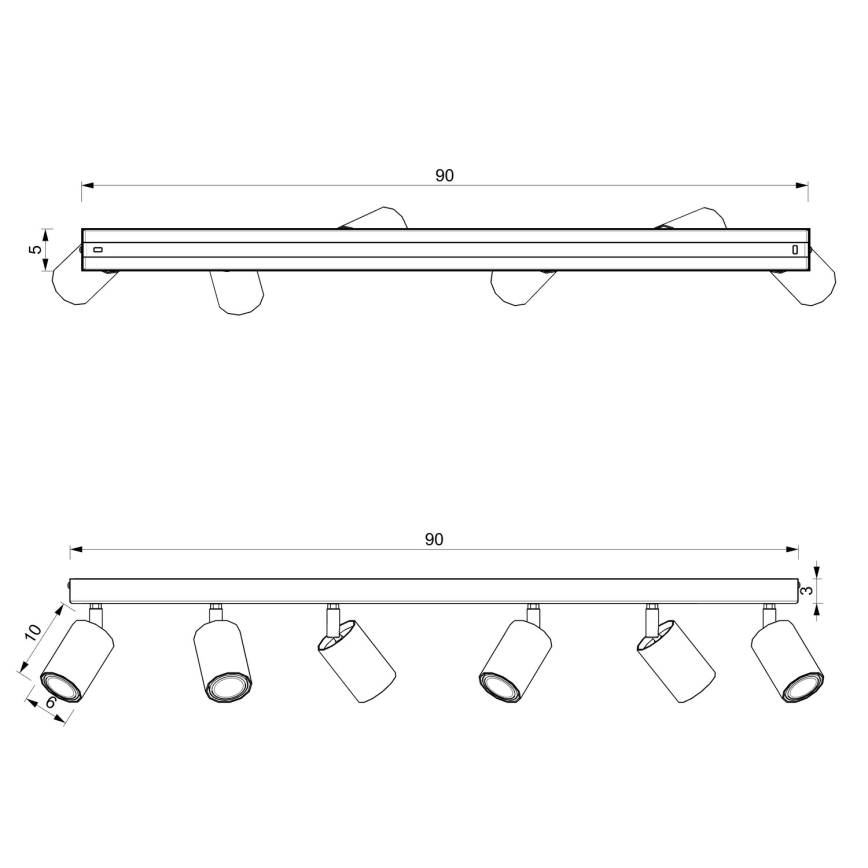 Kohdevalo BELLO 6xGU10/8W/230V valkoinen