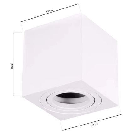 Kohdevalo BIMA 1xGU10/25W/230V neliö valkoinen