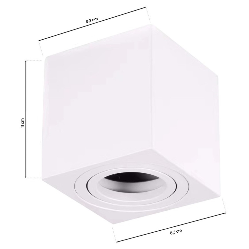 Kohdevalo BIMA 1xGU10/25W/230V neliö valkoinen