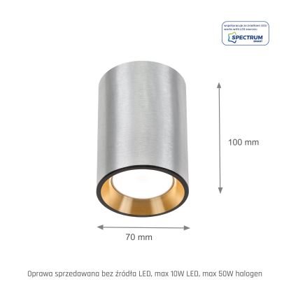 Kohdevalo CHLOE 1xGU10/35W/230V pyöreä mattakromi/kultainen