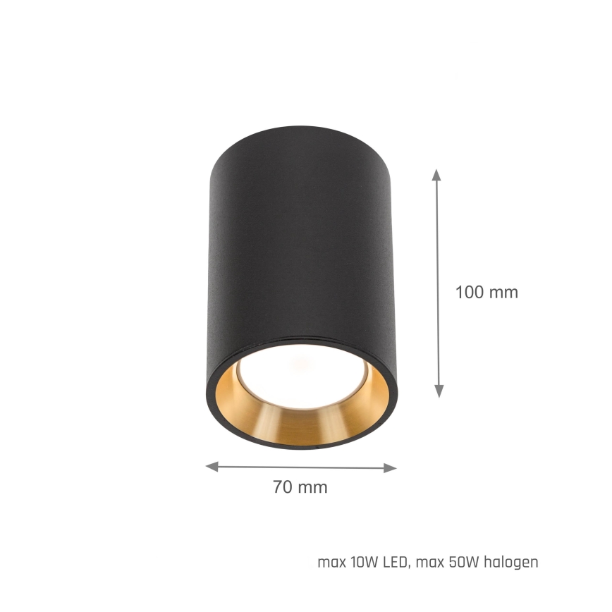 Kohdevalo CHLOE 1xGU10/35W/230V pyöreä musta/kultainen