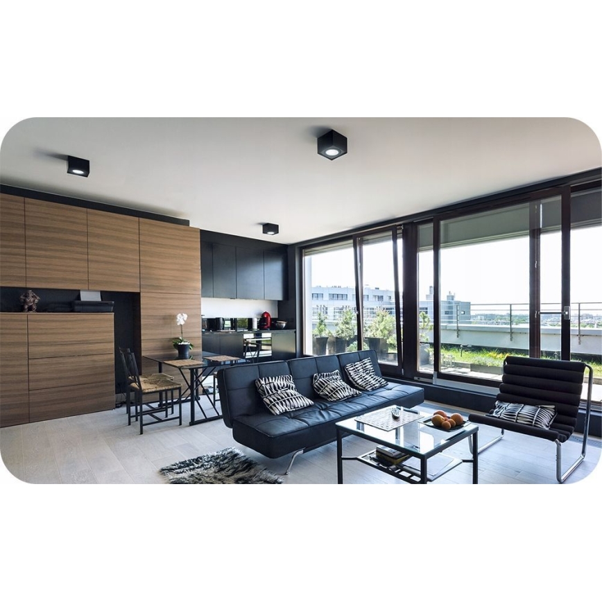 Kohdevalo CHLOE AR111 1xGU10/50W/230V kulmikas musta