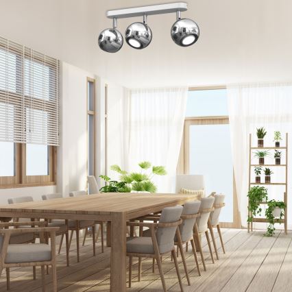 Kohdevalo COMET 3xGU10/8W/230V valkoinen/kiiltävä kromi